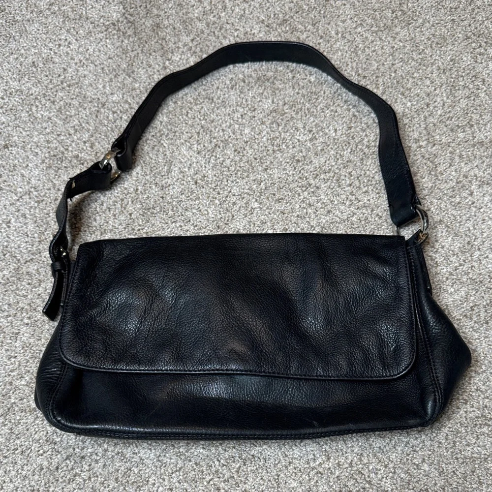 MILA PAOLI Classic Black Fine Leather Shoulder Bag Made In Italy - Picture 13 of 13